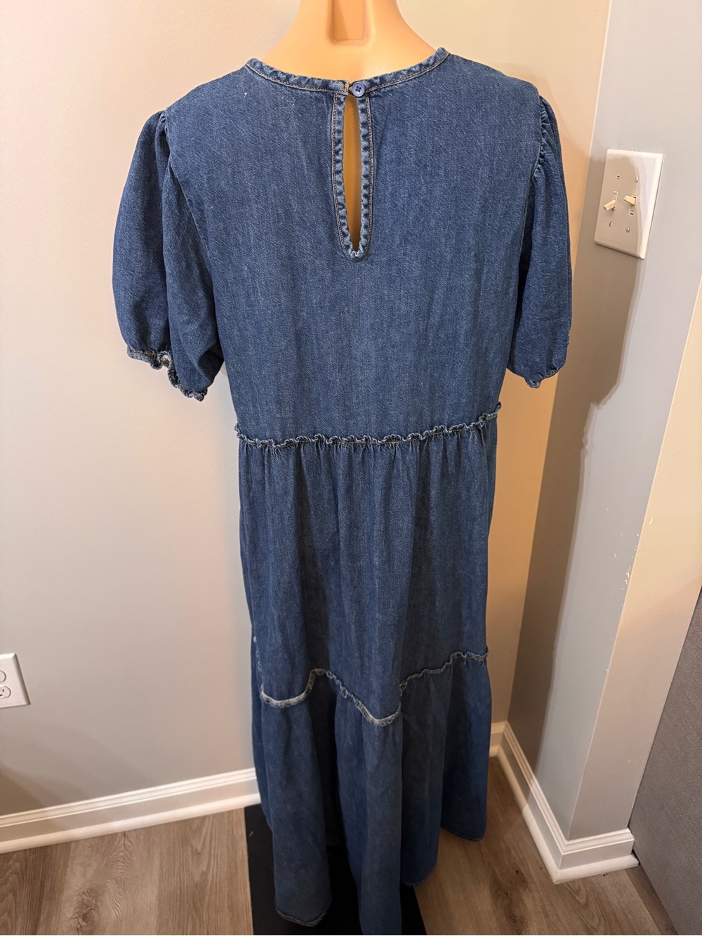Forever 21 Premium Denim Tiered Dress XL Blue Jean - Picture 4 of 5